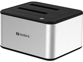 SANDBERG USB3.0 Hard Disk Cloner HDD dokkoló (2x 2,5"-3,5" SataHDD; USB3.0 csatlakozó; ezüst-fehér) SANDBERG_133-74 small