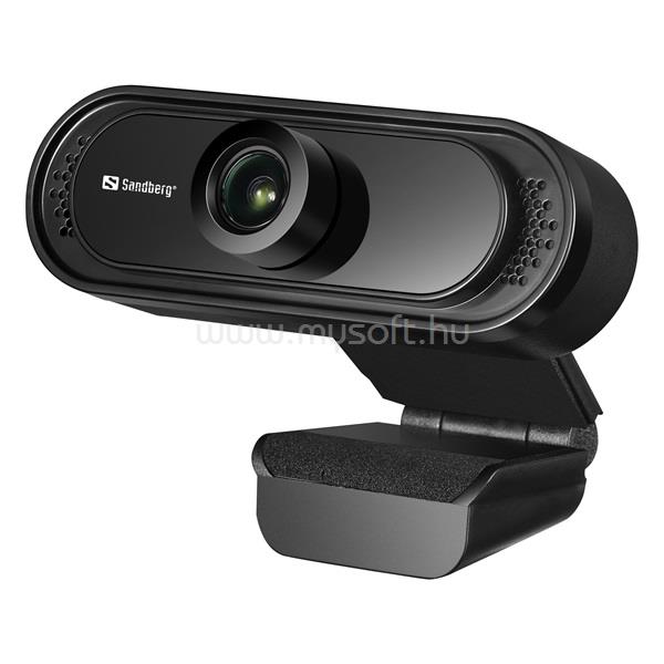 SANDBERG USB Webcam 1080P Saver (1920x1080, 30 FPS, USB 2.0, univerzális csipesz, mikrofon, 1,2m kábel)
