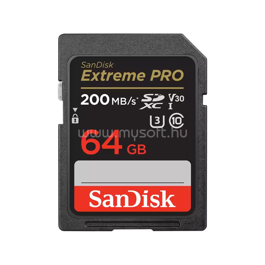 SANDISK EXTREME PRO SDXC 64GB  UHS-I, Class 10, U3, V30 memóriakártya