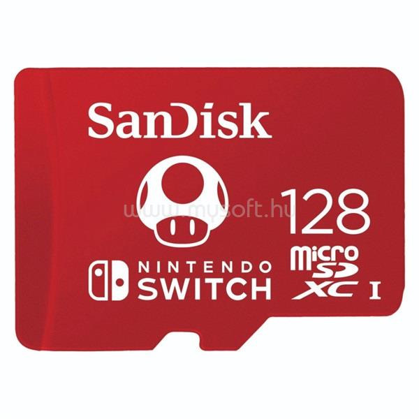 SANDISK 128GB Micro SD (SDXC, Class 10, UHS-I, U3) Nintendo Switch memóriakártya