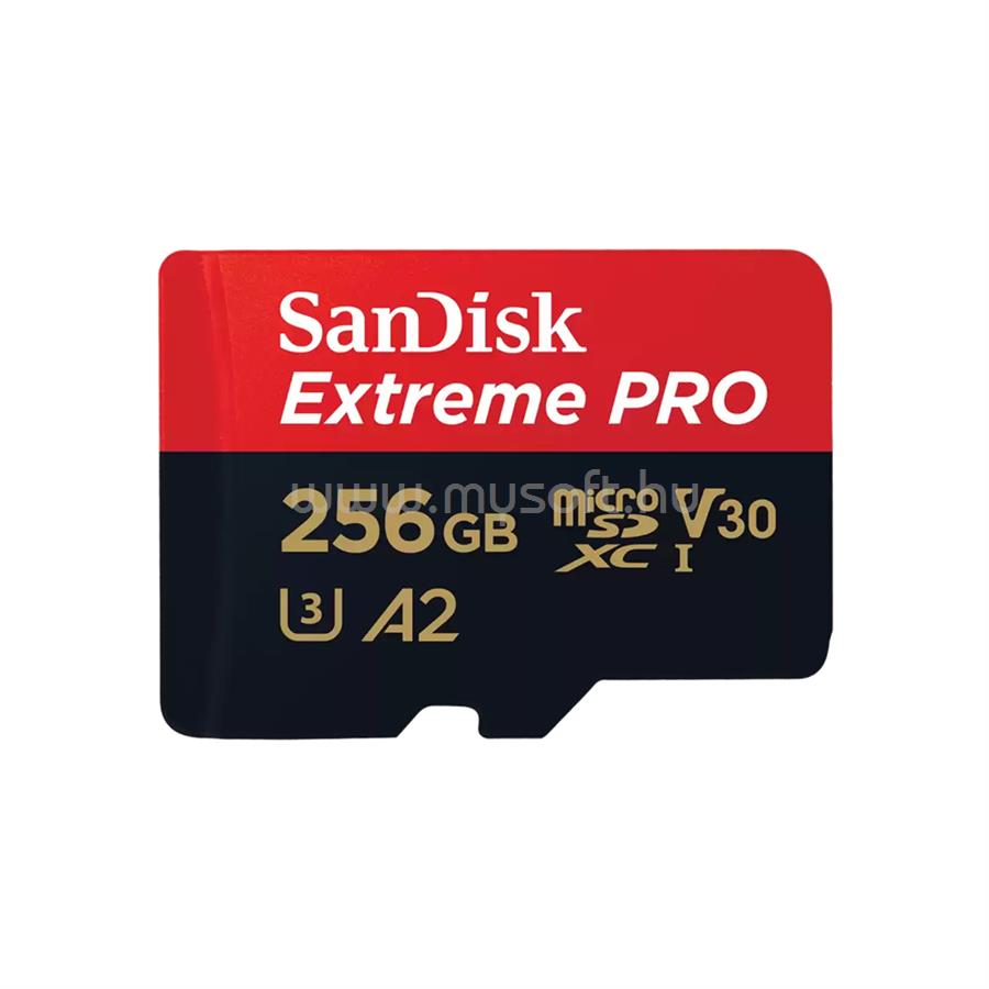 SANDISK 214505, MICROSD EXTREME PRO KÁRTYA 256GB, 200/140 MB/s, A2 C10 V30 UHS-I U3