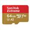 SANDISK 64GB microSDXC Extreme CL10 A2 V30 + adapter SDSQXAH-064G-GN6MA small