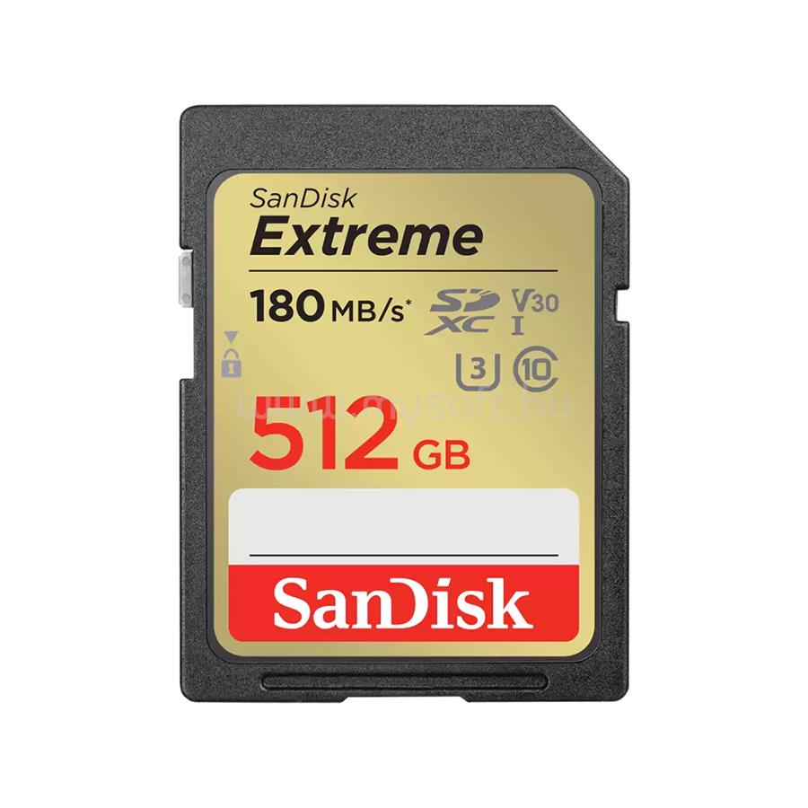 SANDISK EXTREME SDXC 512GB Class 10 UHS-I U3 V30 memóriakártya