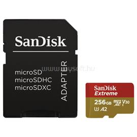 SANDISK EXTREME memóriakártya 256GB microSDXC, 190MB/s, + SD adapter 121587 small