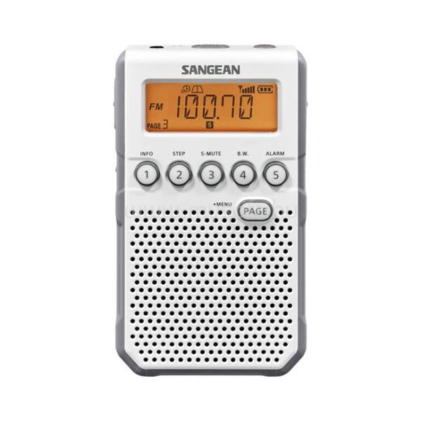 SANGEAN DT-800W digitális szintézeres FM-RDS hangszórós fehér zsebrádió