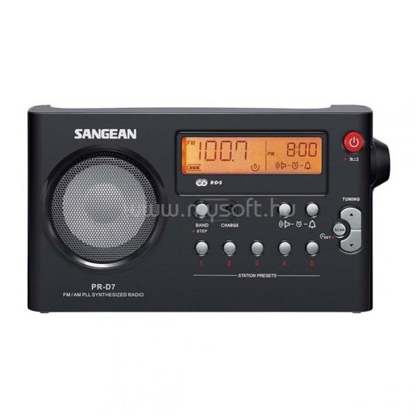 SANGEAN PR-D7PACKAGE B hordozható szintézeres AM/FM fekete táskarádió