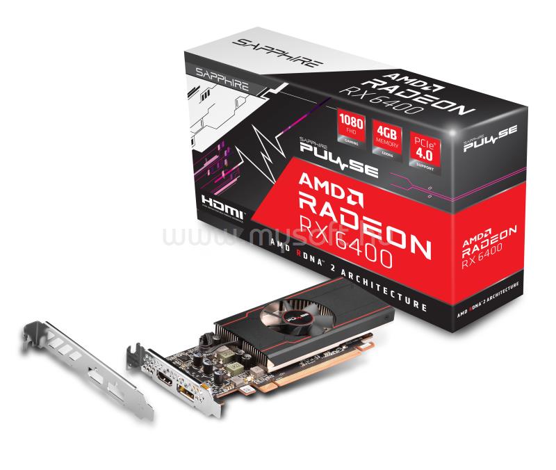 SAPPHIRE Videokártya AMD Radeon RX 6400 GAMING 4GB GDDR6