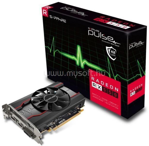 SAPPHIRE Videokártya PCI-Ex16x AMD RX 550 PULSE 2GB DDR5 (LHR)