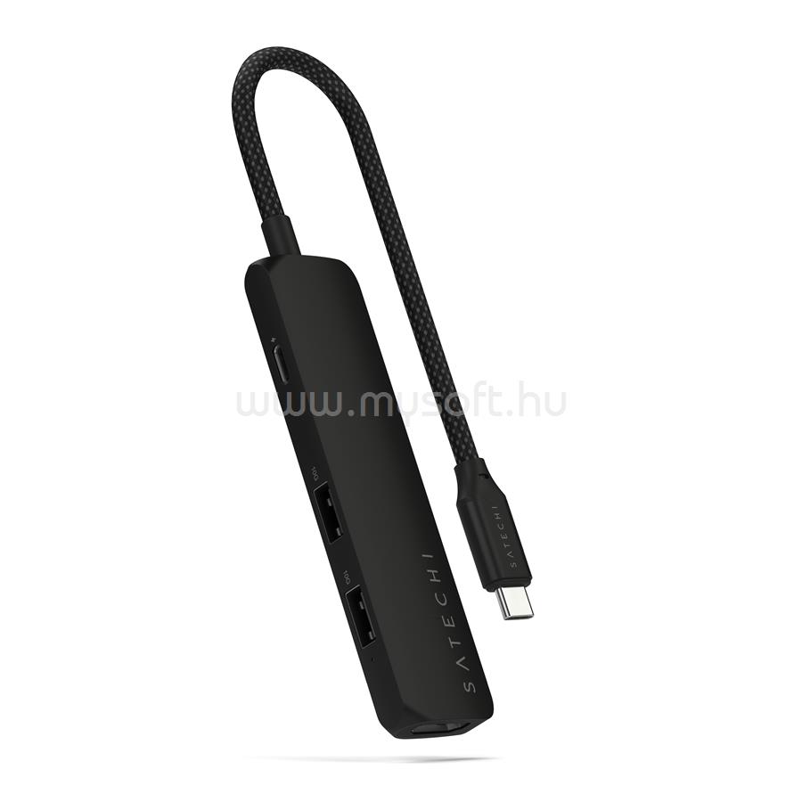SATECHI 4-in-1 USB-C Slim Multiport Adapter 4K - Black