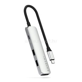 SATECHI 4-in-1 USB-C Slim Multiport Adapter 4K - Silver ST-P4SS small