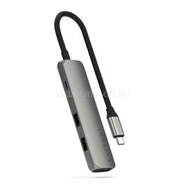 SATECHI 4-in-1 USB-C Slim Multiport Adapter 4K - Space Grey ST-P4SM small
