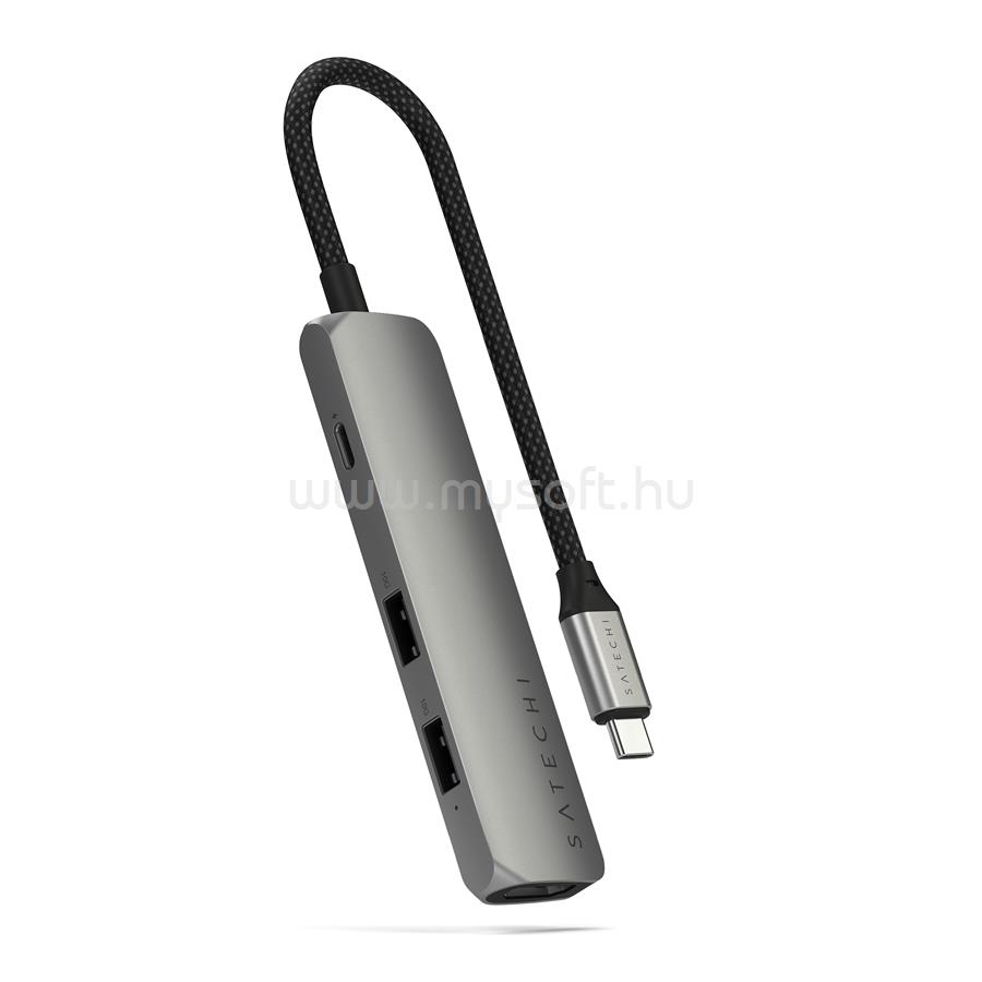 SATECHI 4-in-1 USB-C Slim Multiport Adapter 4K - Space Grey