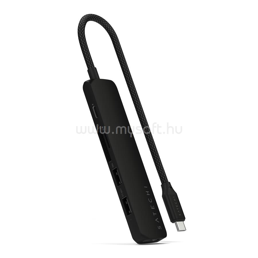 SATECHI 6-in-1 USB-C Slim Multiport Adapter - Black