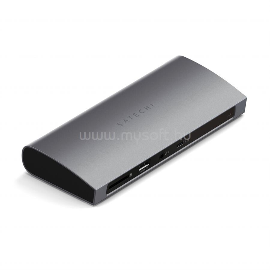 SATECHI Aluminium Thunderbolt 4 Dock (1xT4 P 96W,3x T4 40Gbps 15W,Ethernet,3xUSB-A 3.2 10 Gbps,1xUSB-A 2.0 charging,SDcard,3.5mm audio) EU version - Space Grey