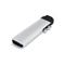 SATECHI Aluminium Type-C PRO Hub (HDMI 4K,PassThroughCharging,1x USB3.0,1xSD,Ethernet) - Silver ST-TCPHES small
