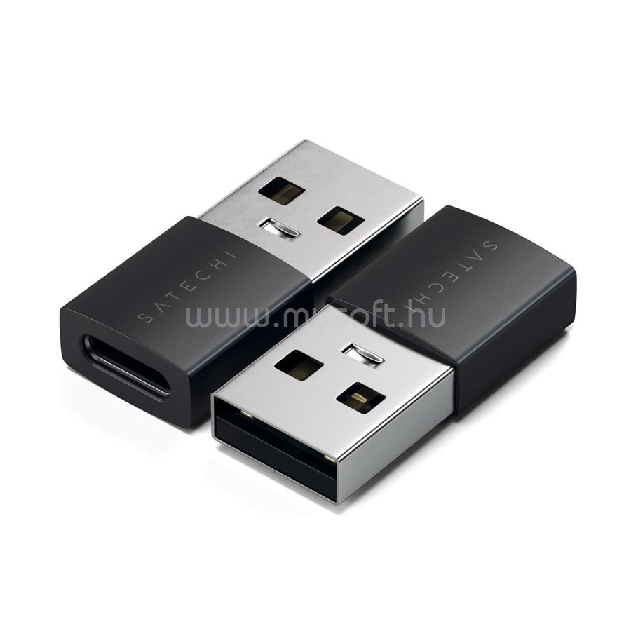 SATECHI Aluminum  2x Type-A to Type-C Adapter - Space Black