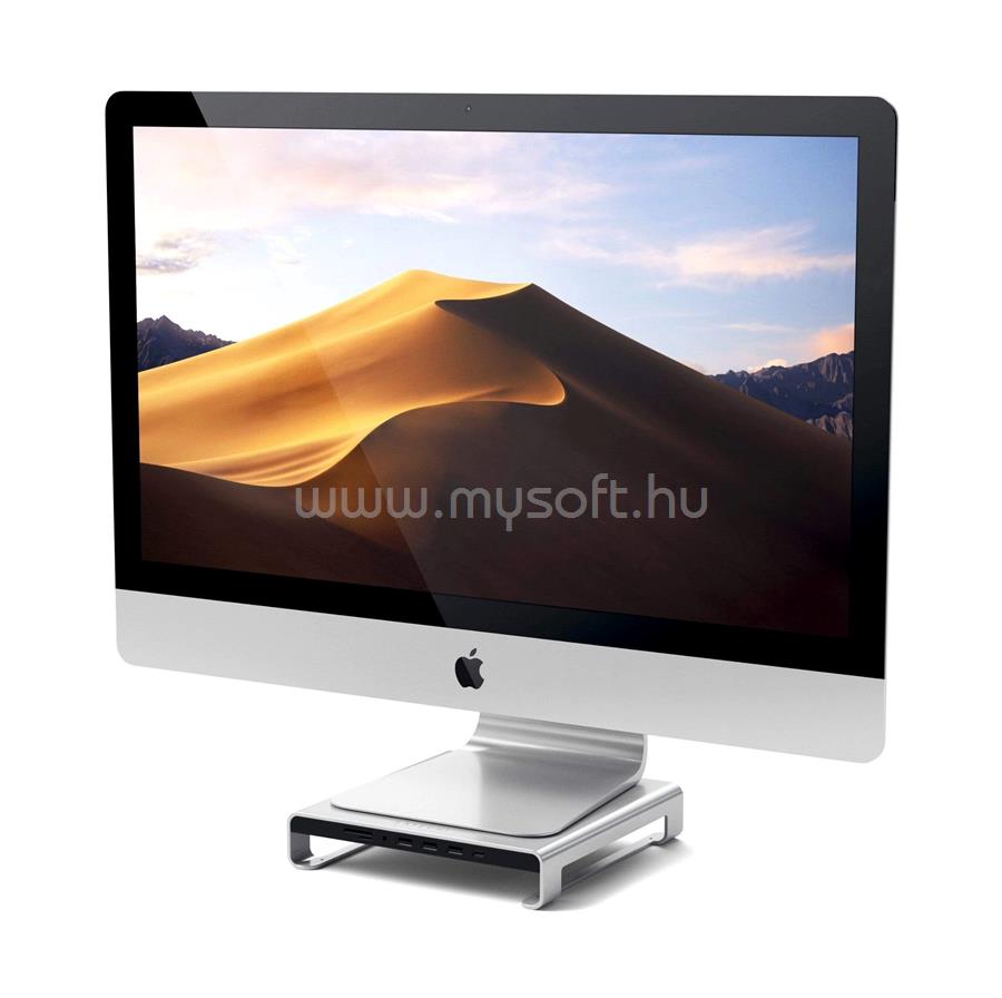 SATECHI Aluminum Monitor Stand Hub for iMac - Silver
