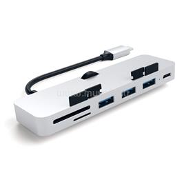 SATECHI Aluminum Type-C CLAMP PRO Hub (3x USB 3.0,MicroSD) - Silver ST-TCIMHS small