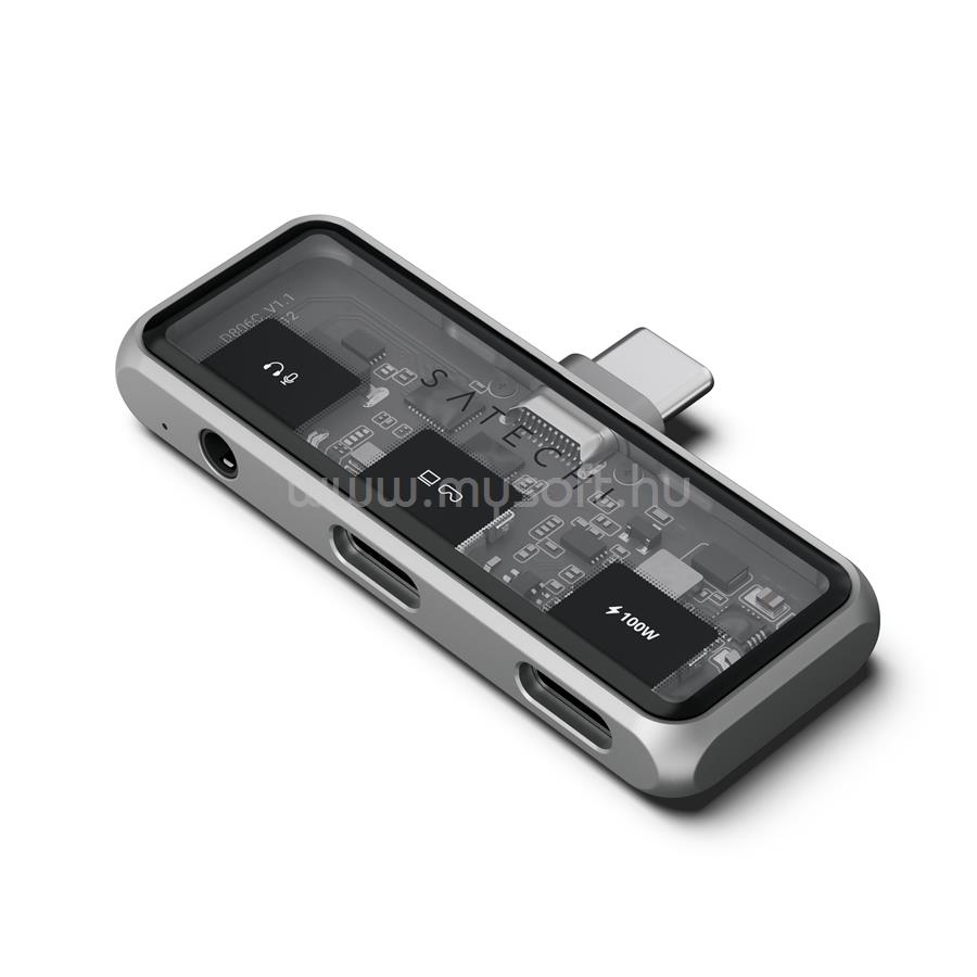 SATECHI Mobile XR Hub with dual USB-C and Audio - Space Gray