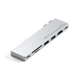 SATECHI PRO HUB SLIM (1xUSB4,1xHDMI,2xUSB-A,SD/MicroSD,UHS-I up to 104MB/s, SD/SDHC/SDXC up to 2TB,1xUSB-C) - Silver ST-HUCPHSS small
