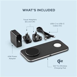 SATECHI Qi2 Trio Wireless Charging Pad - with Type A,C,G plugs - Space gray ST-QTPM-EA small