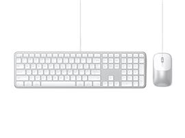 SATECHI Slim CLX3 Wired Combo (Keyboard and Mouse) - US English - Silver ST-ZULX3SS-EN small