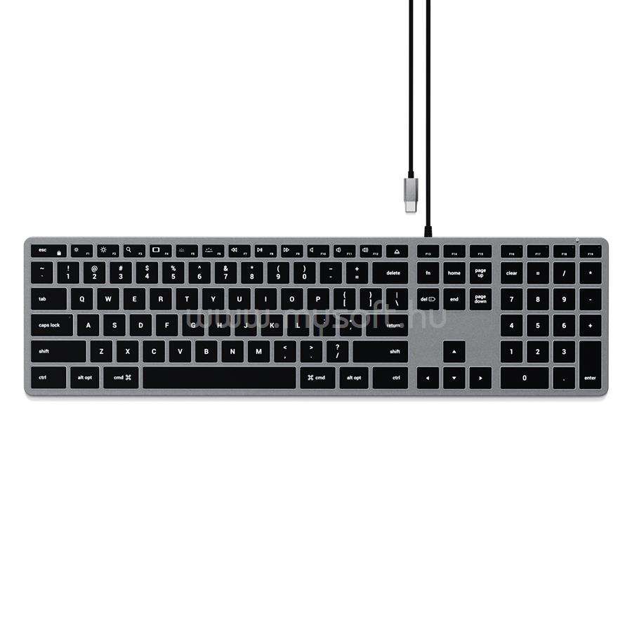SATECHI Slim W3 háttérvilágításos USB-C vezetékes billentyűzet amerikai angol lokalizáció (asztroszürke)