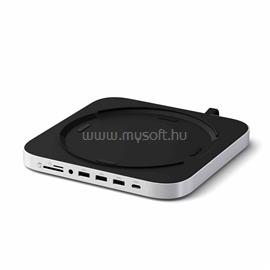 SATECHI Stand & Hub For Mac Mini / Studio (1x USB-C 3.2, 1xUSB-A 3.2, 2x USB-A 3.0, 3.5mm Audio,1x Micro/SD, 1x NVMe/M.2 SATA SSD Enclosure Drive not included) - Silver ST-GMMSHS small