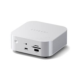 SATECHI Thunderbolt 5 CubeDock with SSD Enclosure (2x USB-C 3.2, 2x USB-A 3.2, 2.5 Gigabit Ethernet,SD & microSD Reader) - Silver ST-DT5CES-EU small