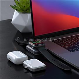 SATECHI USB-C 2 in 1 Wireless charging dock for Apple watch and Airpods - Silver ST-UC2WCDM small