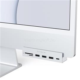 SATECHI USB-C Clamp Hub iMac 24inch (2021) / (1x USB-C up to 5 Gbps,3x USB-A 3.0 up to 5 Gbps, inc. Apple S.Drive Micro/SD) - Silver ST-UCICHS small