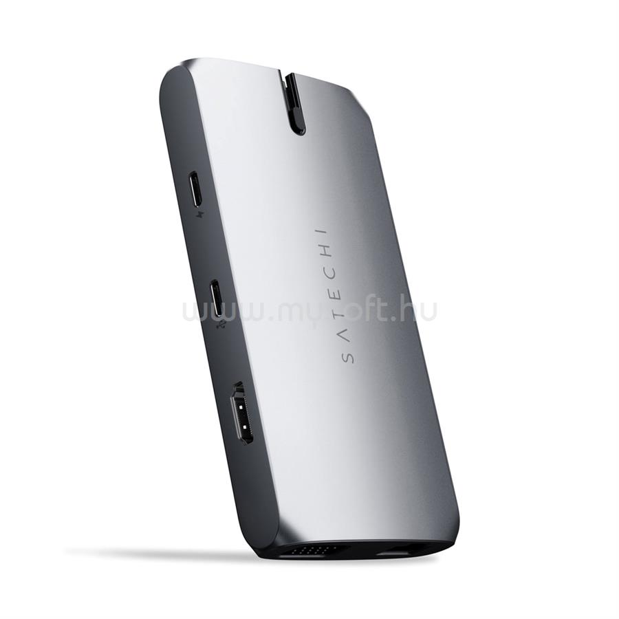 SATECHI USB-C On the go adapter (1xUSB-C PD, 1x G.Ethernet,1x 4K HDMI,1x VGA,1x USB-A,1x USB-C, micro/SD) - Space Grey