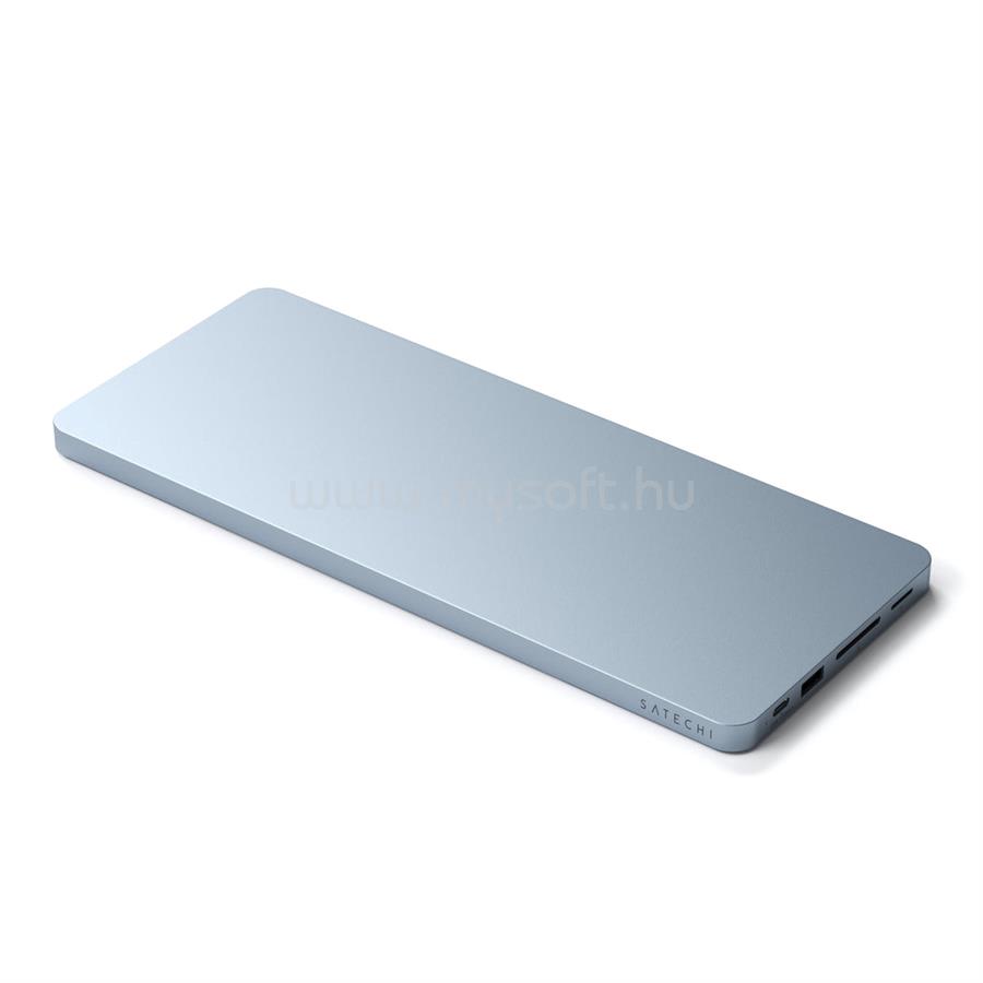 SATECHI USB-C Slim Dock 24" IMAC (1xType-C Upstream Port,2x USB 2.0,1xMicro SD,1xSD Card,1xUSB-A,1x M.2 SSD slot, 1xUSB-C) colour match cable inc. - Blue