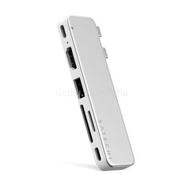SATECHI USB-C Snap Hub (1x HDMI 4K 60Hz, 1x USB-C up to 5 Gbps, 1x USB-A 3.0 up to 5 Gbps, 1xUSB-C PD, 1x microSD/ 1x SD card reader) - Silver ST-HUSNS small