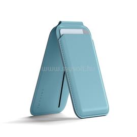 SATECHI Vegan-Leather Magnetic Wallet Stand, Magsafe Compatible - Light Blue AP-MWSB small