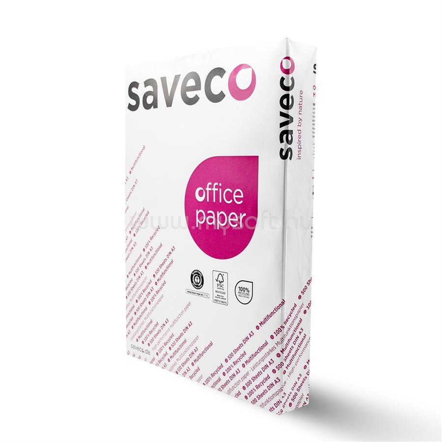 SAVECO Másolópapír A3, 80g, újrahasznosított ISO 70 fehérségű  Orange Label 500ív/csomag