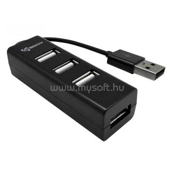 SBOX H-204 USB Hub USB-2.0 4 Port (fekete)