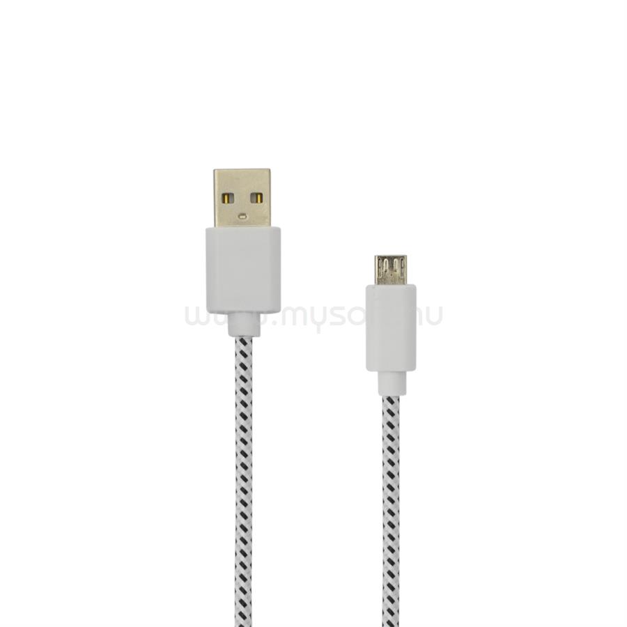 SBOX Kábel, CABLE USB A Male -> MICRO USB Male 1 m White