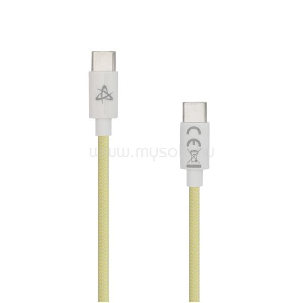 SBOX TYPE-C-1-Y 1m 60W Type-C adat- és töltőkábel (sárga)