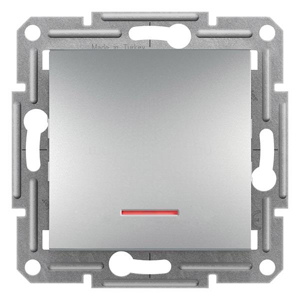 SCHNEIDER EPH1500161 ASFORA jelzőfényes/rugós bekötés/alumínium váltókapcsoló