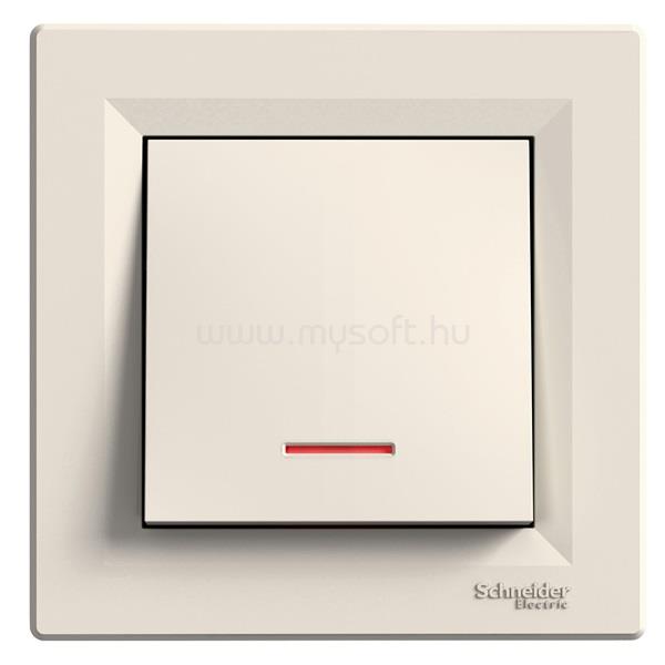 SCHNEIDER EPH1600123 ASFORA jelzőfényes/rugós bekötés/bézs egypólusú nyomó