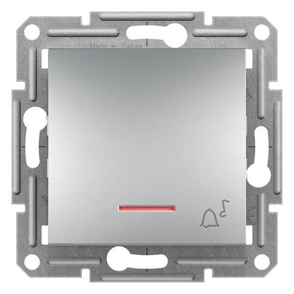 SCHNEIDER EPH1700161 ASFORA jelzőfényes/csengőjel/rugós bekötés/alumínium egypólusú nyomó