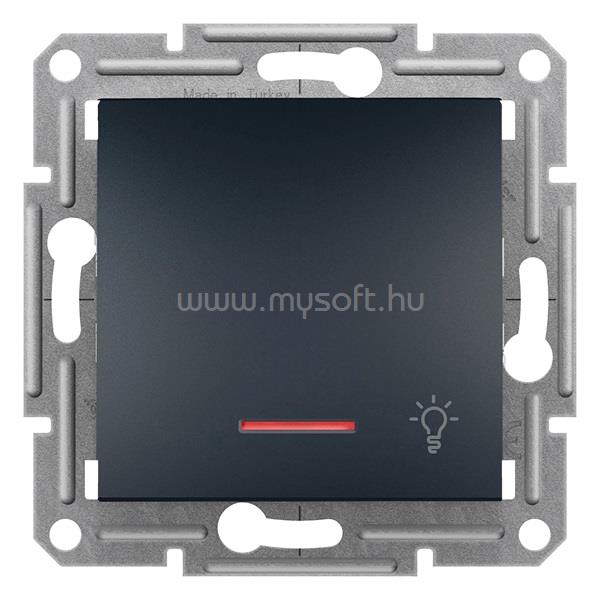 SCHNEIDER EPH1800171 ASFORA jelzőfényes/lámpajel/rugós bekötés/antracit egypólusú nyomó