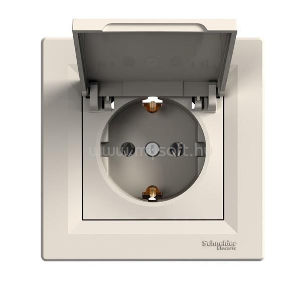 SCHNEIDER EPH3100123 ASFORA csapfedeles/csavaros/kerettel/bézs 2P+F csatlakozóaljzat