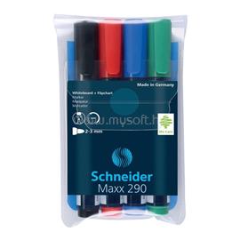 SCHNEIDER Tábla- és flipchart marker készlet 2-3mm, kerek végű Maxx 290, 4 klf. szín SCHNEIDER_36354 small