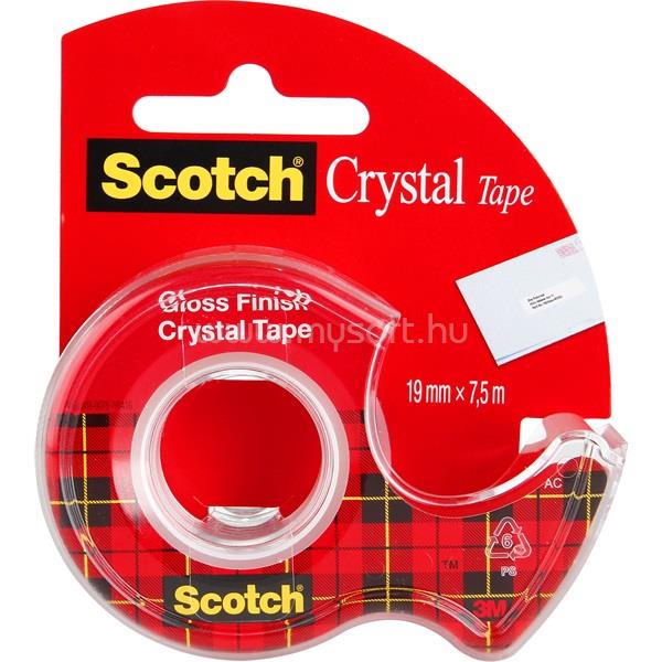 SCOTCH Crystal Clear 19mmx7,5m ragasztószalag-adagoló