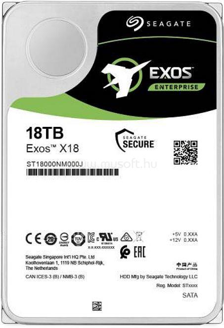 SEAGATE HDD 18TB 3.5" SAS 7200RPM 256MB 512E EXOS X18