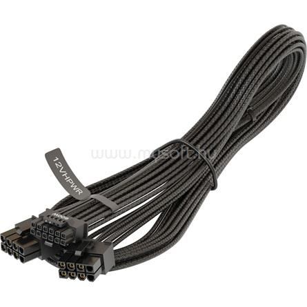 SEASONIC 2db Power 8pin -> Power 16pin PCIe 12VHPWR F/F tápkábel 0.75m fekete (750W)