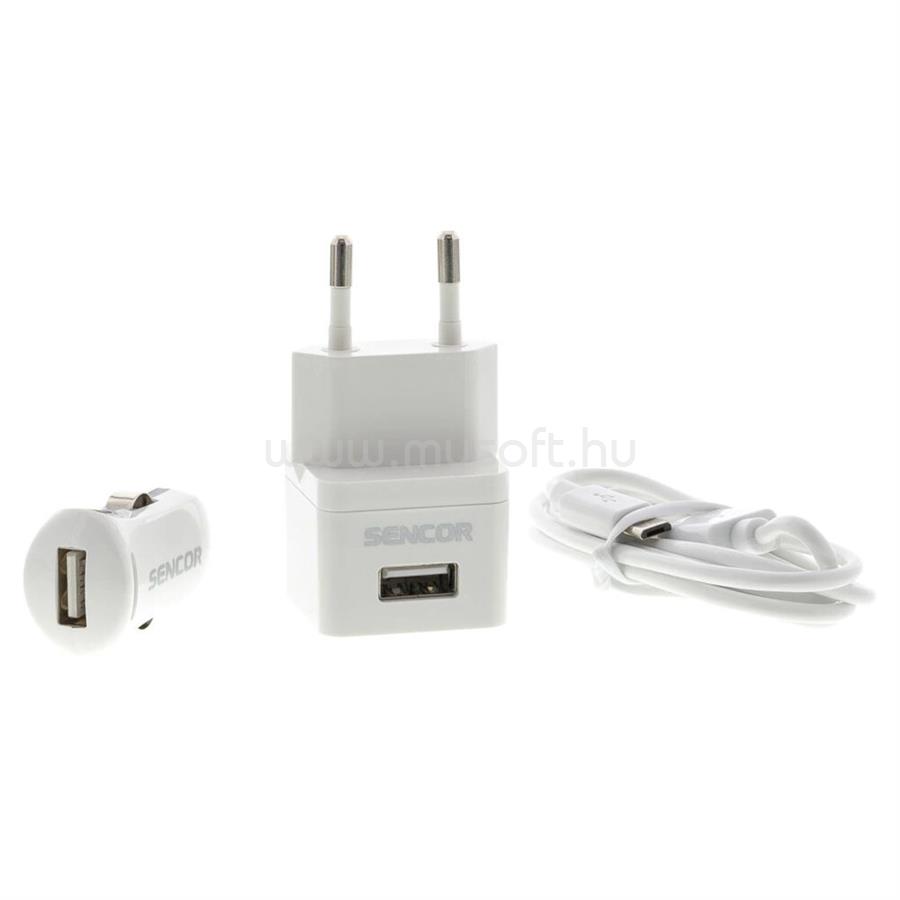 SENCOR SCO 515-000WH USB 1M/Hálozati/autós töltő