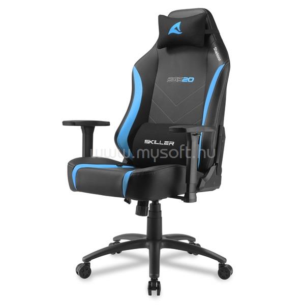 SHARKOON Gamer szék - Skiller SGS20 Black/Blue (állítható magasság; állítható kartámasz; szövet; acél talp; 120kg-ig)